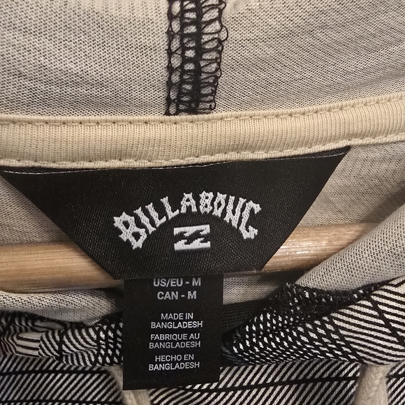 Billabong NWT Men's Striped Hoodie - Black and Gray - Picture 4 of 6